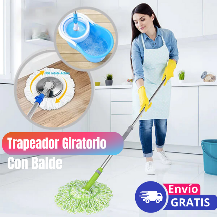 Trapeador Giratorio con Balde Exprimidor
