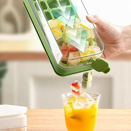 Bandeja para Cubitos de Hielo con Tapa y Contenedor