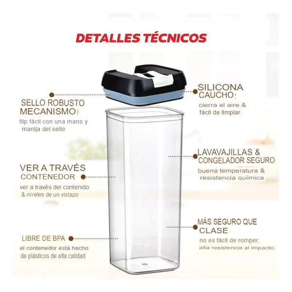 Juego Recipientes Herméticos 7 Piezas Contenedores