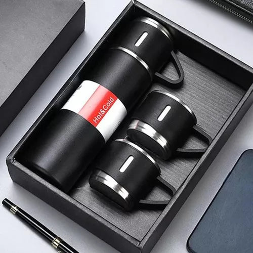 Termo de acero Inoxidable + 3 tazas