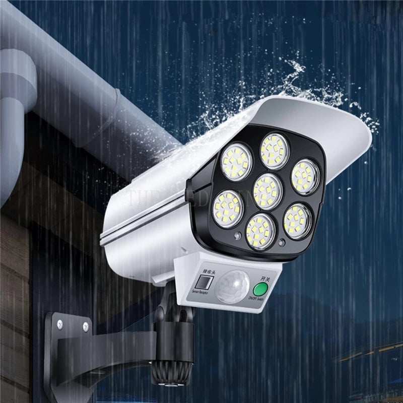 Foco solar led tipo cámara de vigilancia