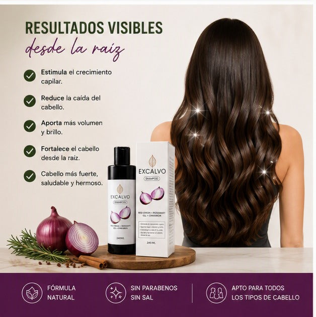 EXCALVO SHAMPOO ANTICAÍDA – FUERZA NATURAL PARA TU CABELLO