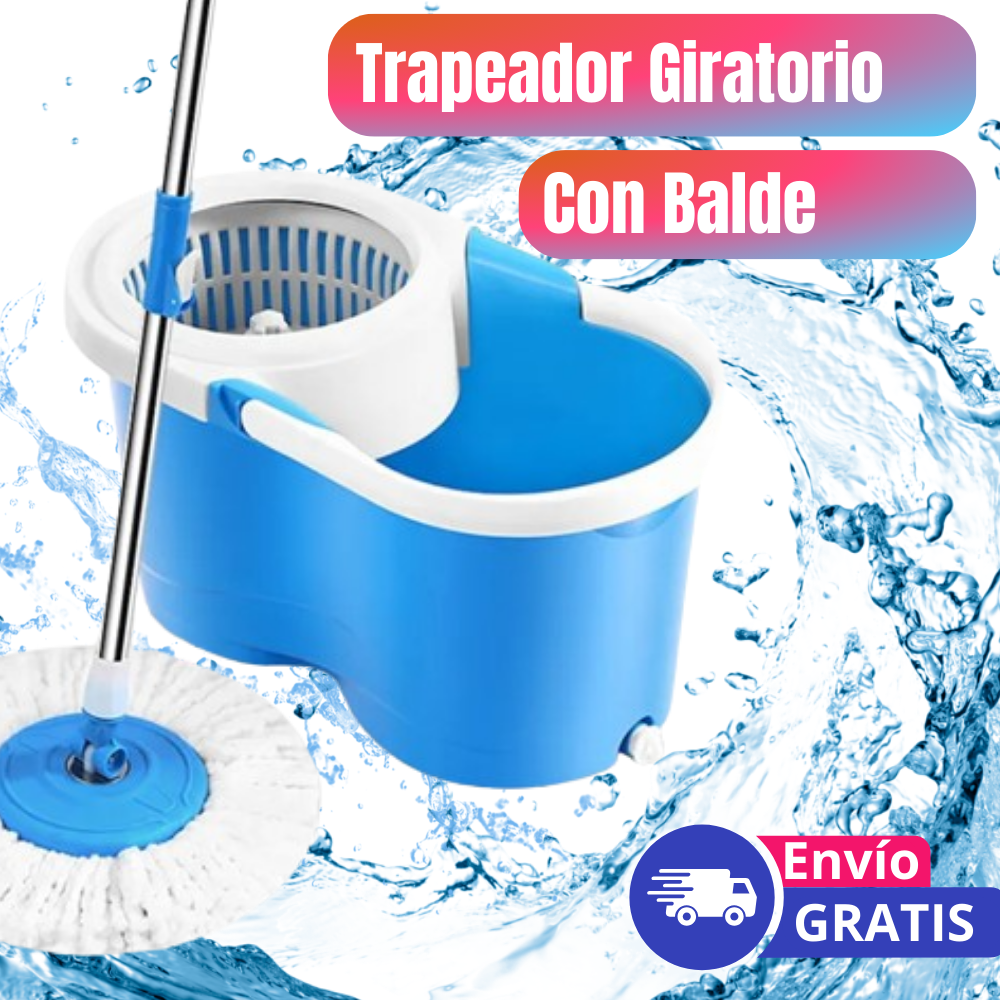 Trapeador Giratorio con Balde Exprimidor