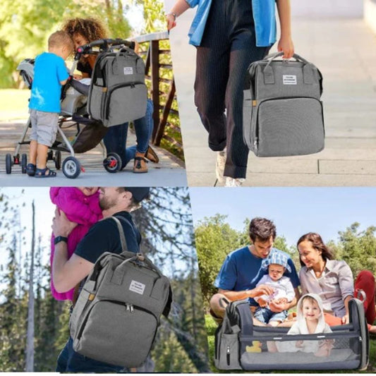 Mochila Pañalera Con cuna Espacioso Impermeable
