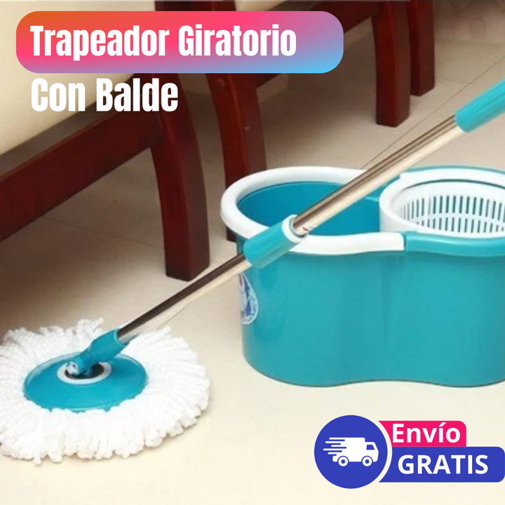 Trapeador Giratorio con Balde Exprimidor