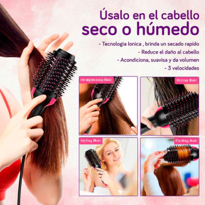 Cepillo 3 en 1 One Step Secador Alisador Moldeador