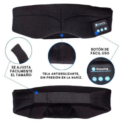 Máscara Antifaz Gafas para Dormir con Audífonos Bluetooth