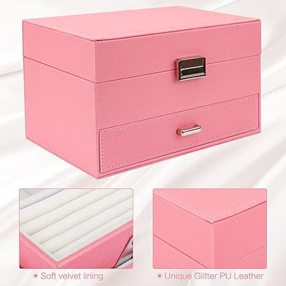 Caja Organizadora de Joyas de 2 Niveles con Cajones