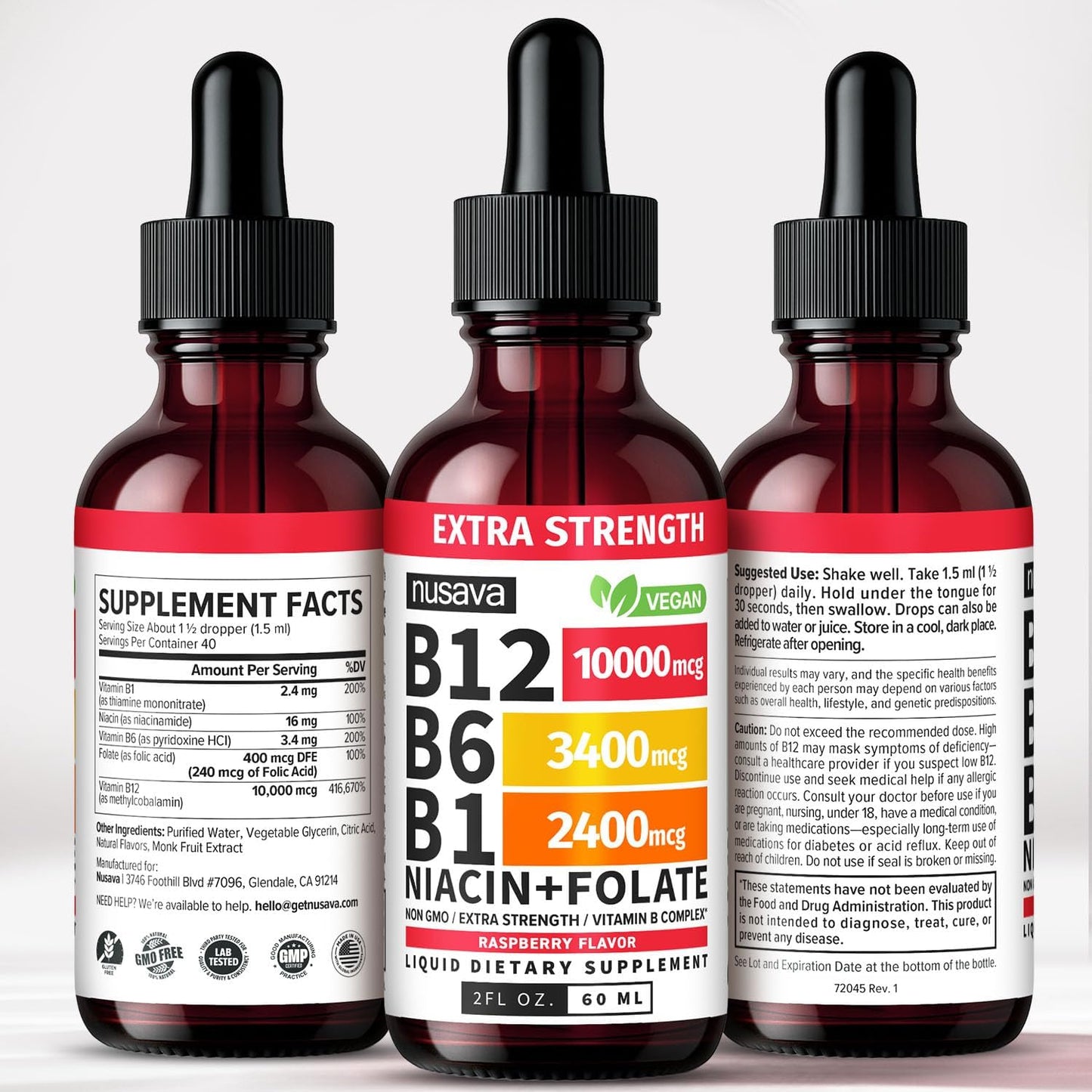 NUSAVA Pack Vitamina B12 Líquida
