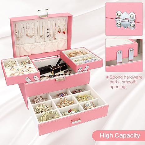 Caja Organizadora de Joyas de 2 Niveles con Cajones