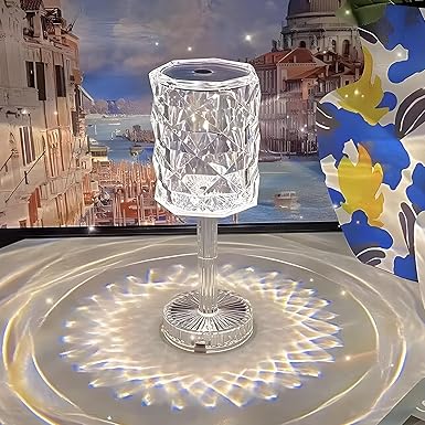 Lámpara de Mesa de Cristal con Parlante