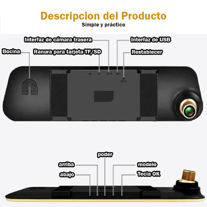 Espejo Retrovisor con Cámara Doble