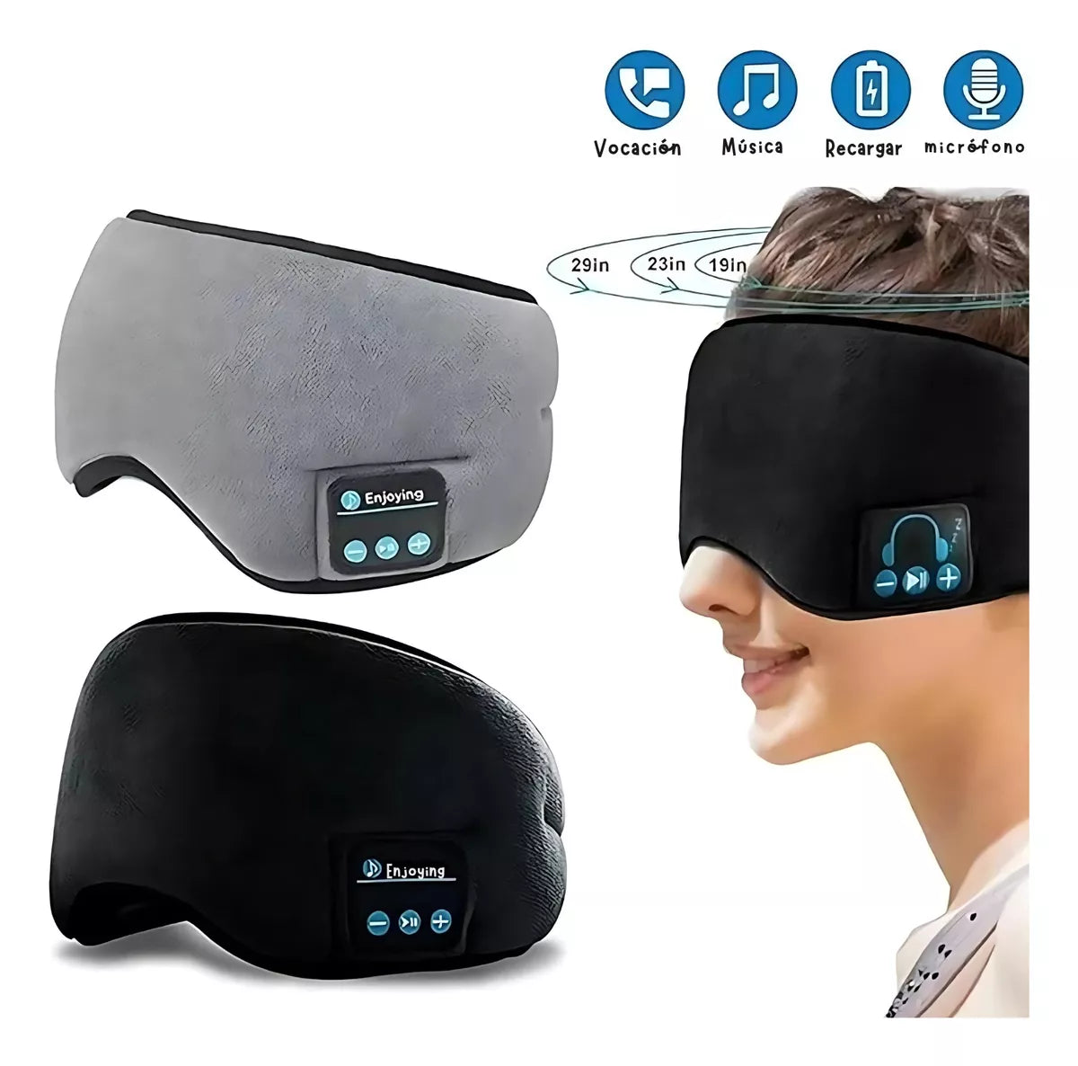 Máscara Antifaz Gafas para Dormir con Audífonos Bluetooth