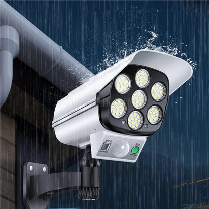 Foco solar led tipo cámara de vigilancia