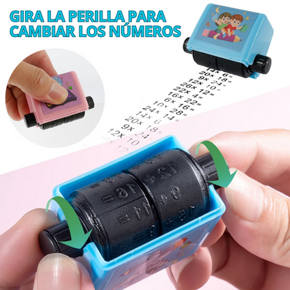 Pack de 2 Sellos de Enseñanza de Suma Resta División y Multiplicación para Niños