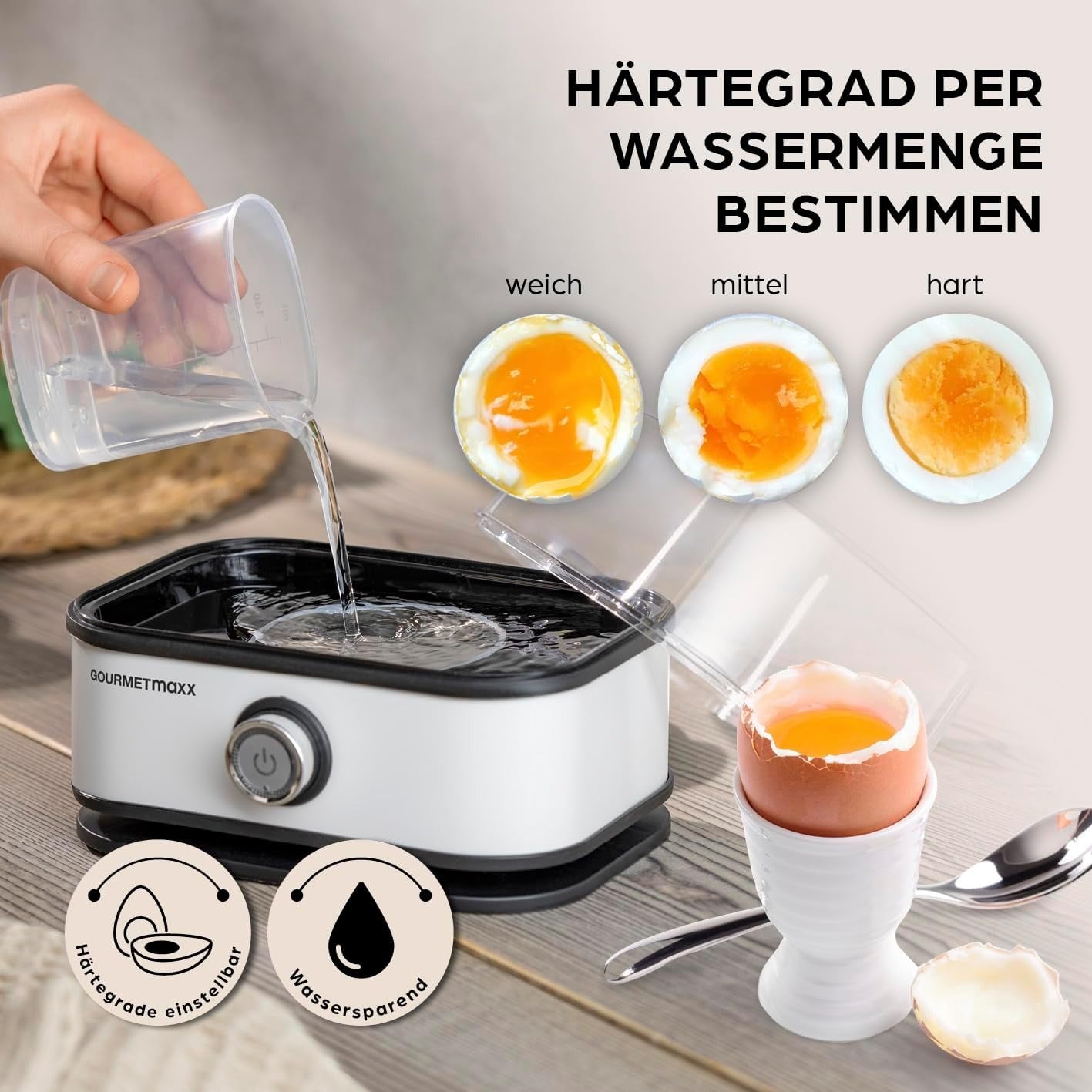 Hervidor De Huevos Con Apagado Automático - Tres Velocidades hasta 6 huevos