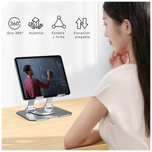 Soporte Portátil Giratorio de 360° para tableta y teléfono