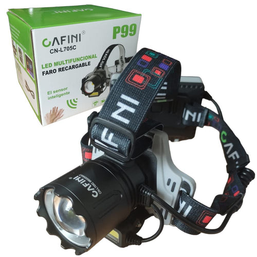 Linterna Frontal Recargable con Luz Led