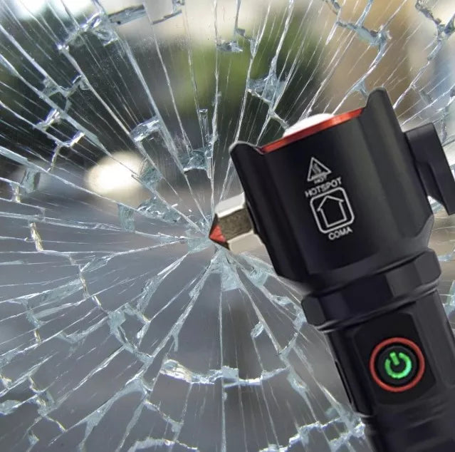 Linterna Táctica con Rompe Vidrio de Emergencia