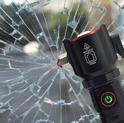 Linterna Táctica con Rompe Vidrio de Emergencia