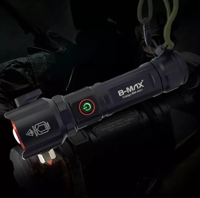 Linterna Táctica con Rompe Vidrio de Emergencia