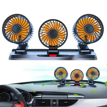 Ventilador de Auto de 3 Cabezales Giratorios 360º