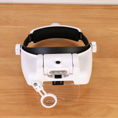 Lupa Profesional Visera De Cabeza Con Luz Led + 5 Lentes De Aumento