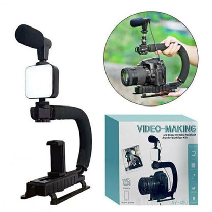 Kit estabilizador de soporte de Vlog de mano Universal para fotografía y Video