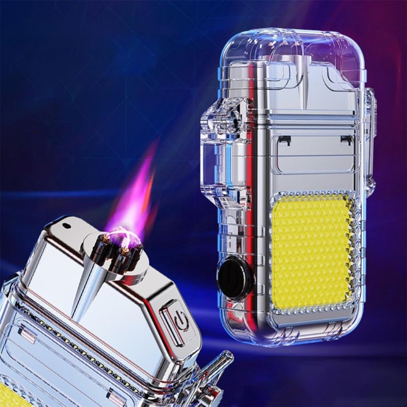 Encendedor Impermeable y resistente al viento con linterna LED
