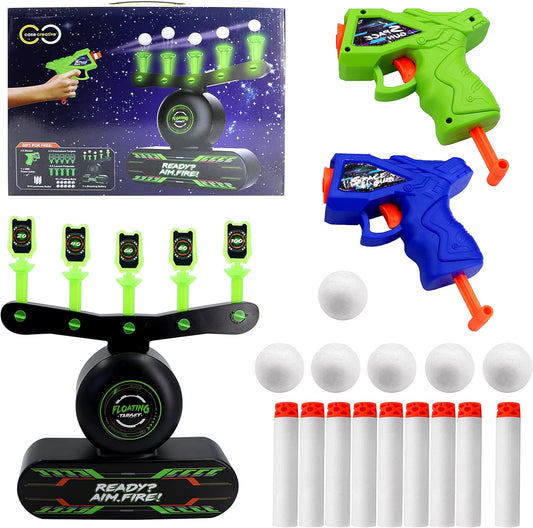 JUEGOS DE DISPARO DE BOLAS FLORANTES PARA NIÑOS, CON 2 PISTOLA