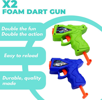 JUEGOS DE DISPARO DE BOLAS FLORANTES PARA NIÑOS, CON 2 PISTOLA