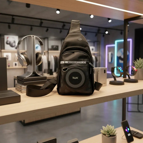 Mochila Pechera Con Bocina Bluetooth Portátil Y Luces Rgb