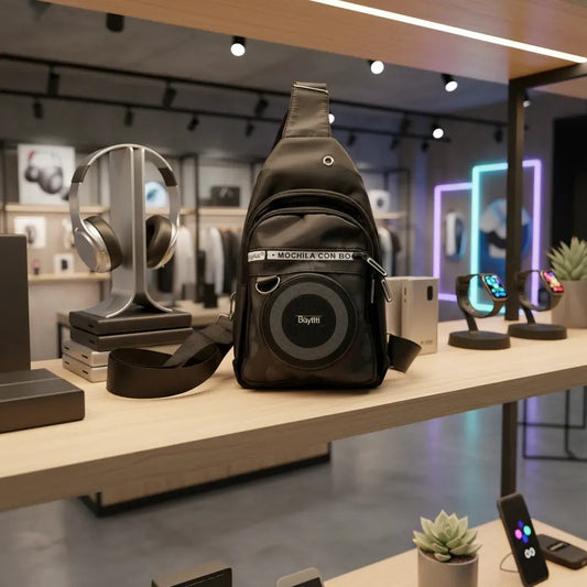 Mochila Pechera Con Bocina Bluetooth Portátil Y Luces Rgb