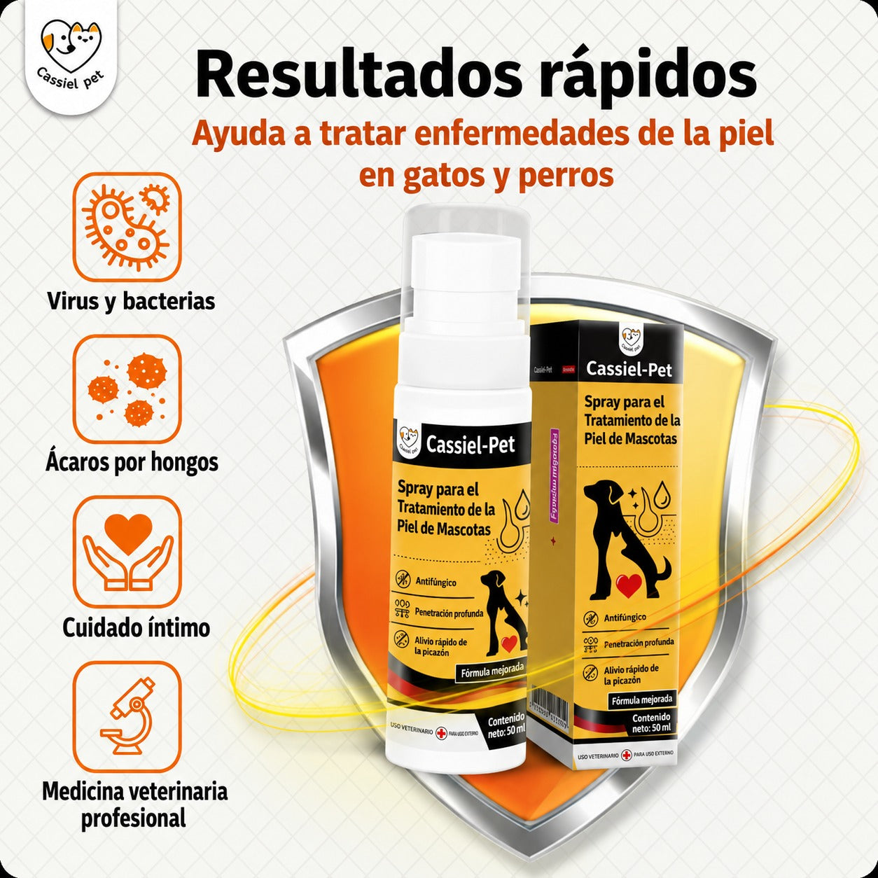 Spray calmante natural para el cuidado de la piel de perro y gato