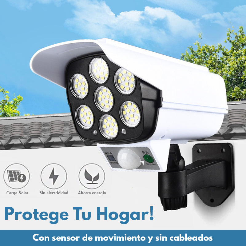 Foco solar led tipo cámara de vigilancia